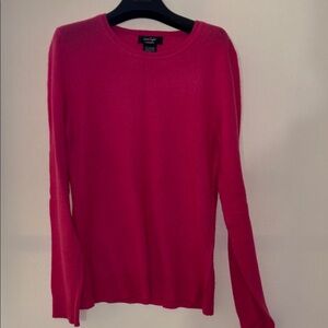 Lord & Taylor cashmere Fuchsia Crew Neck Sweater